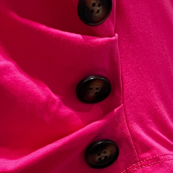 SHEIN LUNE Hot Pink Surplice Neck Tee (NWOT) - Picture 4 of 8